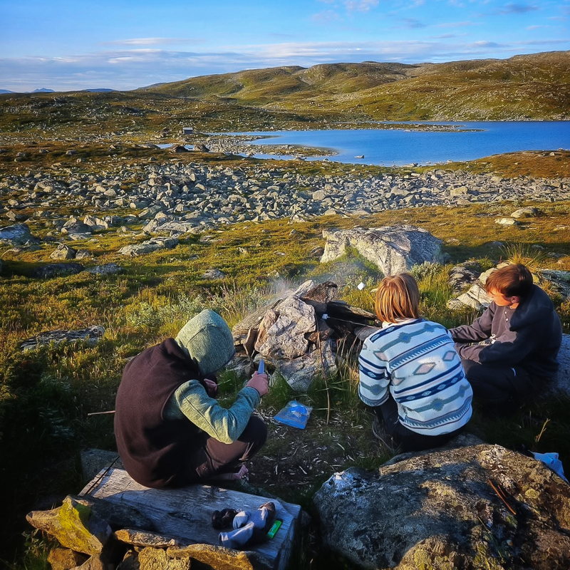 Picknicken op de rotsen